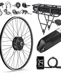 48V 500W Front Hub Ebike Motor Conversion Kit With Battery And Display For 20 26 And 700C Wheels Street Ready Beefy Torque