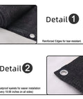 Black Balcony Privacy Screen Windscreen Shade Netting 3x10 Feet With Grommets UV Protection 95 Percent edge and grommet details