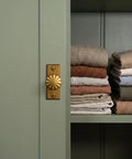 Top Notch Antique Brass Cabinet Knobs With Backplate Offering A Real Deal Plaquette Style For Drawers And Cupboards Pack Of Six Sturdy Kitchen Furniture Handles Delivering Serious Old Soul Charm with folded sweaters.