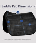 Diamond Quilted Dressage Saddle Pad With Four Pockets And Foam Inserts, Customizable Cushioning 17x16.4x19 inches black