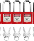 Keyed Differently Lockout Tagout Locks Red One And One Half Inch Industrial Padlocks For Lockout Tagout Kits Station With Two Keys