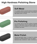 Image of high hardness polishing stones for soft metal, pre polishing, and metal polish, part of All In One Buffing And Polishing Wheel Kit With Soft Cotton Pads And Shank For Jewelry Glass And Metal Finishing Pro Grade Reusable Polishing Compound Kit