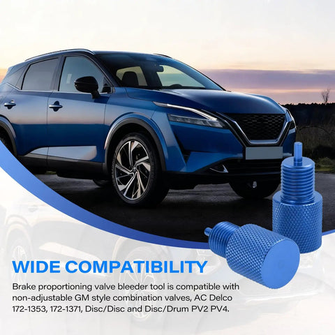 Real Deal Brake Proportioning Valve Bleeder Tool Fits Gm Combo Valves And Ac Delco Parts, heavy-duty blue aluminum bleeder tool for brakes.