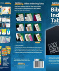 Straight Up Supercharge Your Bible Study With These Rock Solid Silver Edged Tabs Self Adhesive Mini Index Stickers For Compact Personal Study Bibles Old And New Testament Book Markers With Guide, showcasing the colorful packaging of mini silver-edged Bible indexing tabs.