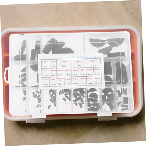 Woodruff Key Assortment Set in Carbon Steel Half Moon Keys for Precision Mechanical Repairs in transparent box with label