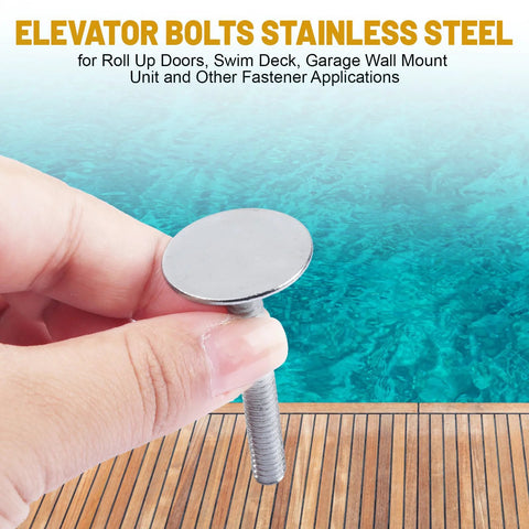 Close-up of elevator bolt, 1/4-20 x 2, zinc-plated with flat round head