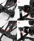 Beefed Up Steel Axle Gear Set For 1 24 RC Crawler Upgrade Pack includes helical gears installed on RC axle system
