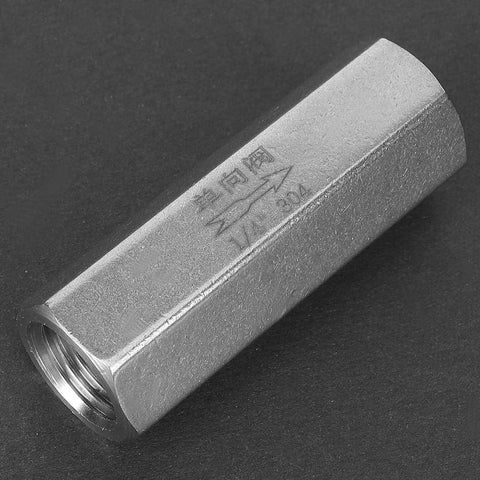 Stainless steel hex air check valve with 1/4 inch BSPP female thread