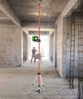 Extendable Laser Level Pole with Telescoping Tripod 12 Feet Tall for Rotary and Line Lasers in construction site setting