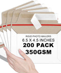 Stay Flat Photo Mailers 6.5 By 4.5 Inch Self Seal Rigid Mailers Pack Of 200 shown with hand holding mailer