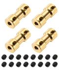 Brass Shaft Couplers 4Pcs 2.3mm To 3mm Motor Shaft Connectors With Screws For RC Cars And Planes Durable Easy Fit Hexagon Wheel Linkage
