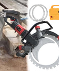Heavy Duty Brushless Concrete Saw With 8900w Motor And 16 Inch Diamond Blade Fast Deep Cut Masonry Tool cutting through slab.
