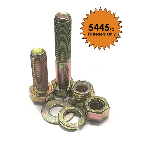 5,445 Piece Pro Grade Fine Thread Hardware Kit With Hex Cap Screws, Hex Nuts, Nylon Locknuts, Flat Washers And Lock Washers