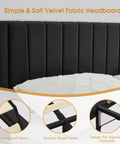 Ultra Comfy Queen Platform Bed Frame With Cozy Velvet Upholstered Headboard Built For Dead Quiet Sleep With Zero Box Spring Needed showing plush vertical stripe headboard and sturdy construction.