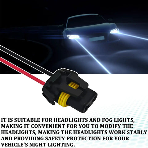 Headlight Wiring Harness Kit For 9005 9006 9012 HB3 HB4 Plug Sockets Female Adapters Pigtail Connector Set with lit car
