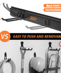 Heavy Duty Steel Garage Tool Wall Rack With Shelves And 6 Hooks showing adjustable hooks and wall mounting features