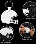 Helmet Shape Sublimation Keychain Blanks Kit, 20 Pieces with rings MDF material, protective film for heat transfer DIY crafts.