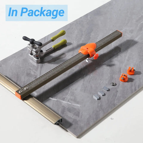 Pro Grade Porcelain Tile Cutter Kit With Manual Cutter Large 48 Inch Cut Capability Power Pliers 3 Cutting Blades And Wheels