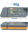 Usb Temperature And Humidity Data Logger With Barometric Pressure Tracking, 115mm long, 50g, showing humidity reading and controls.