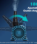 1800 GPH Submersible Pond Pump With 14 Ft Lift And 180 Degree Rotatable Outlet, showcasing adjustable outlet angle