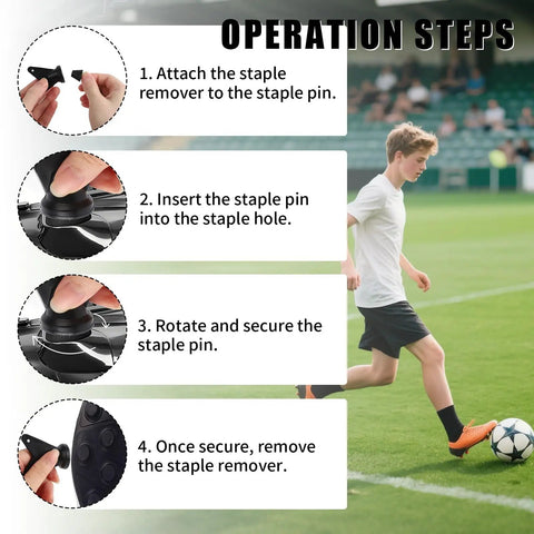 Operation steps for 12 Pack Football Boot Studs 0.51 Inch And 0.63 Inch Plastic Soccer Cleats Replacement Spikes With Nail Remover