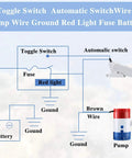 Wiring diagram for 12 V 1100 GPH Bilge Water Pump With Automatic Float Switch For Boats, showing connections and components.