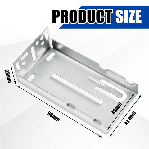 Heavy Duty Rear Mounting Brackets For 20 Pairs Of 45MM Soft Close Drawer Slides showing metal clips size 90mm x 28mm.