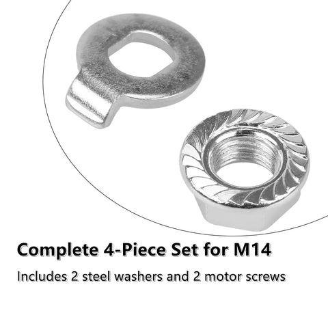 M14 Steel Washer And Motor Screw Set For Hub Motors Anti Rotation Torque Parts For Electric Bikes Ebikes Scooters Must Have DIY Hub Motor Repair Kit Accessory