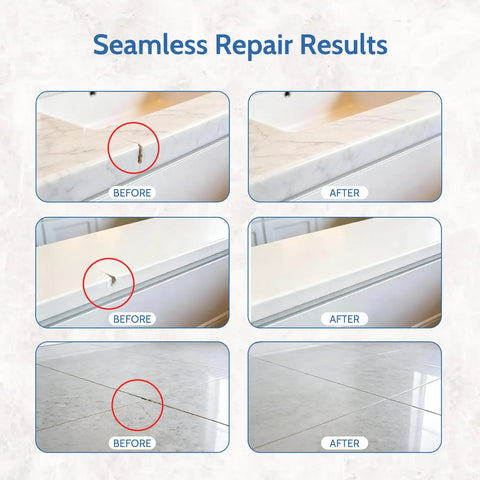 Seamless repair results using Quartz Countertop Repair Kit Quick Fix For Chips Cracks And Scratches On Granite Marble Ceramic Tile