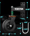 8 Inch Gate Wheel With 360 Degree Rotation And Spring Loaded Casters Heavy Duty 600lb Capacity For Metal Tube Or Wooden Gates