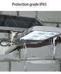 Badass Outdoor Solar Security Flood Lights With Remote Control And Adjustable Bracket Damn Tough Waterproof Dusk Till Dawn Lighting with water droplets