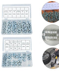 Hydraulic Grease Nipples And Fittings Kit - 260-Piece Metric And Imperial Assortment with grease nozzles and storage boxes
