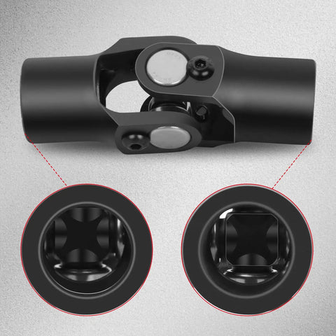 Heavy Duty 96mm Single Three Quarters Inch Round U Joint Shaft Black Steering Joint Universal Joint Coupler Chrome Steel Automotive OEM Matched