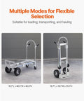 Heavy Duty Aluminum Hand Truck 2 In 1 Folding Dolly With PU Wheels, Boss Level Industrial Cart For Home, Office, And Job Site, 360 Degree Braking Wheels For Smooth, Stable Transport On Any Terrain. 19.7x46.5x40.6 in