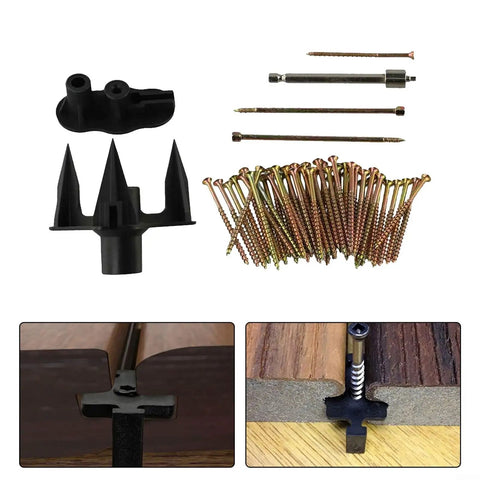 Squeaky Floor Repair Kit with 250 screws and alignment tools for hardwood, softwood, vinyl, and carpeted floors, quiet floors no creaks.