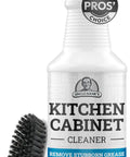 Kitchen Cabinet Cleaner Kit With Brush Knock Out Stubborn Grease And Grime On Wood And Painted Furniture Gentle Residue Free Degreaser Spray with brush.