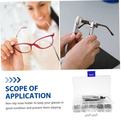 Eyeglass Repair Kit With Precision Screwdriver Set Sunglass Screws Replacement Nose Pad Cushions Tweezers And Storage Case