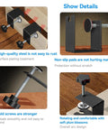 4 Piece C Clamp Set For Woodworking And Cabinet Installations, showing detail of anti-slip pads and cold-rolled steel construction.