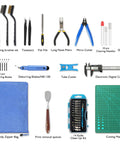 YEETIN 45-piece 3D printer tools kit with digital caliper, deburring blades, tube cutter, tweezers, and storage bag