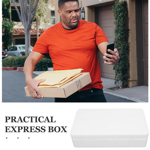 Person with cardboard box representing 10 Pack High Density Foam Mailing Boxes For Tempered Glass Film And Phone Shell Packaging