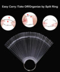Clear Nail Swatch Sticks Kit With Split Ring And 100 Transparent Sticks, Includes Holographic Number Stickers 1-100