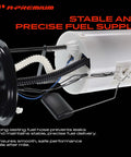 Premium Quality Straight Swap Electric Fuel Pump Module Assembly With Pressure Sensor For Kia Sorento 2005 2006 V6 3.5L close up of fuel pump assembly and hoses.