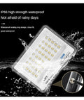 JUDYSSY High Brightness Led Flood Light 50W showing waterproof design with sealing ring, ideal for outdoor use in wet conditions.