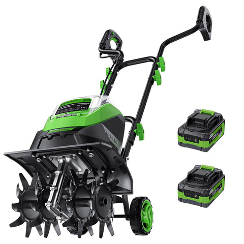 40V Cordless Electric Tiller With Two 4.0Ah Batteries, Lightweight Mini Cultivator, 14 Inch Tilling Width, 40 Steel Tines