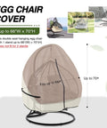 Heavy Duty Patio Hanging Egg Chair Cover For Double Seat Wicker Swing With Stand Protector 600D Waterproof Outdoor Shield