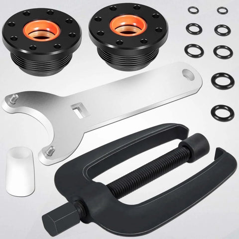 Front Mount Hydraulic Steering Cylinder Seals Kit With Pin Wrench HS5157 For Seastar HC5345 shown with components