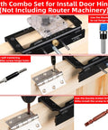 Sturdy Door Hinge Jig And Wood Router Template Kit Featuring A Rock Solid One Hand Clamp For No Fuss Mortise Cutting Adjustable Aluminum Build Locks Snug On 2.5 To 5 Inch Sizing with hinge bit and driver.