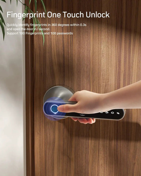 Smart Keyless Entry Door Lock With Rapid Biometric Scan And No Sweat Remote Access Powering A Legit Fingerprint Handle For Super Quick Bedroom Home Security And Zero Stress Living