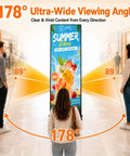 Sleek Eighty Inch Led Poster With P1.86 Razor Sharp Resolution And Rugged Flight Case For Event Rentals Weddings And Commercial Displays Where Plug And Play Setup Goes Hard On Any Venue Floor, shown with 178° ultra-wide viewing angle.
