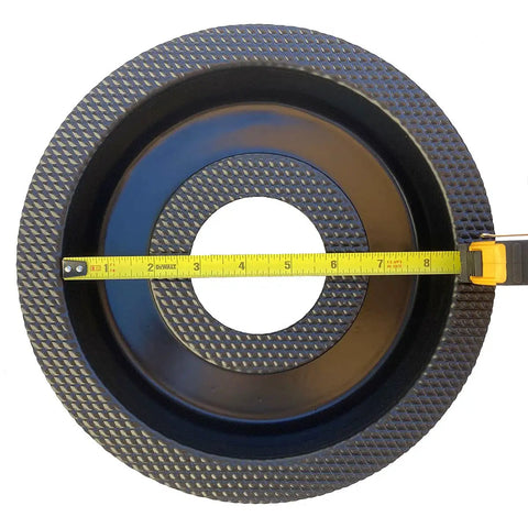 Top view of Donut Sprinkler Head Mold For Concrete And Garden Decor Reusable Plastic Form With Large 8 Inch Hole DIY Donut Protector Guard